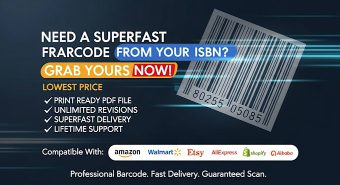 design custom qr code and barcode stickers in 3 hours