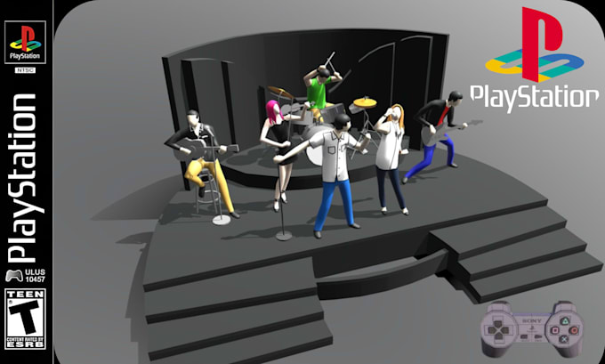 do music visualization in retro ps1 psx ps2 style lowpoly indie music animation