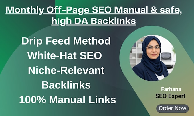 do monthly off page SEO with white hat authority backlinks