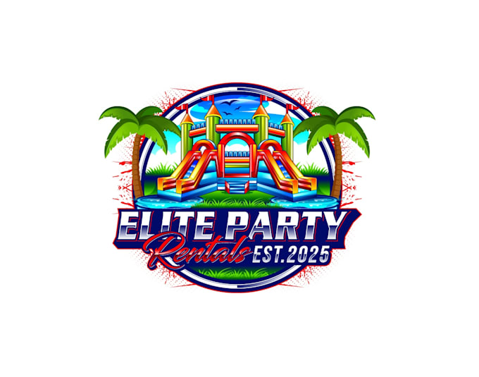 create graceful and fantastic bounc house logo design