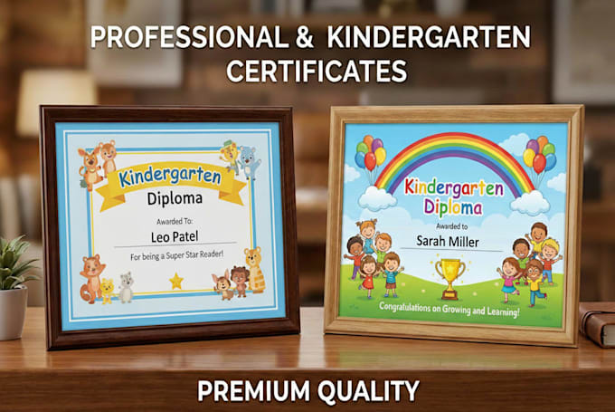 create custom personalized kindergarten graduation certificate template