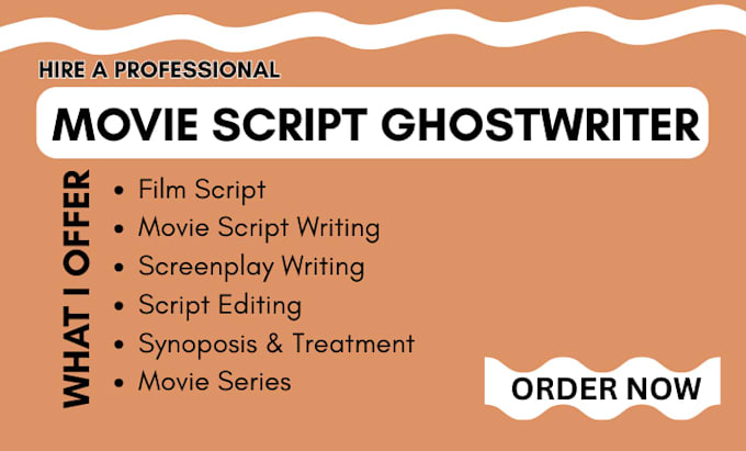 write a professional movie script, screenplay or tv pilot as your screen writer