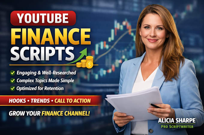 youtube scriptwriting, video script, finance scriptwriting, social media script