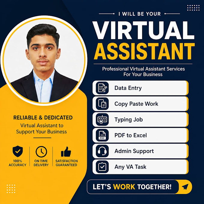 be your personal virtual assistant for data entry, copy paste, admin support,