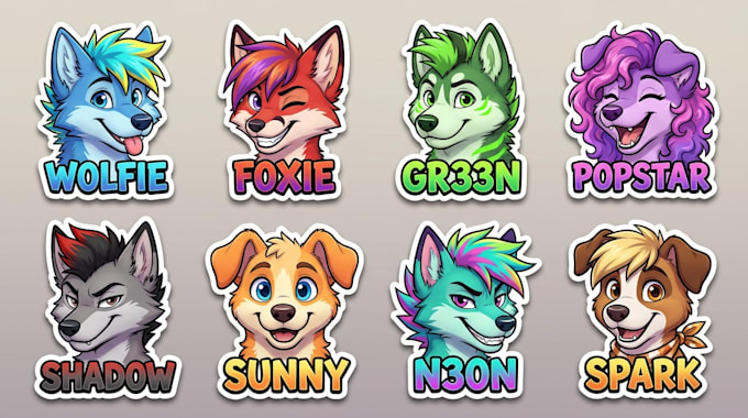 Draw custom furry ych, furry art, fursona, furry badge, emotes pack or ...