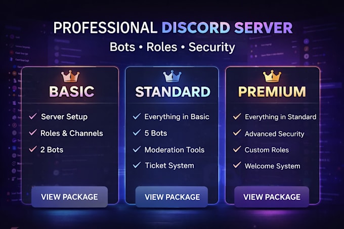create a professional discord server with bots roles and security