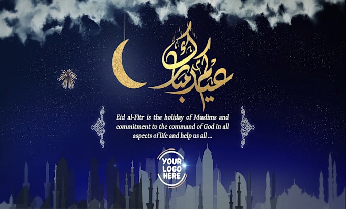 create a luxury ramadan mubarak and eid ul fitr greeting video