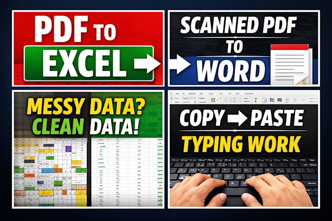 do accurate excel data entry and PDF conversion