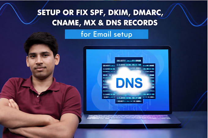 setup or fix spf, dkim, dmarc, cname, mx and dns record