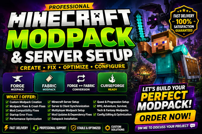create fix custom minecraft city modpack forge fabric mods crash fix serversetup