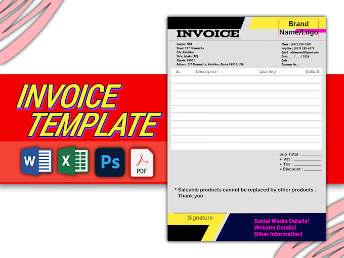 Design a professional and custom invoice template for your business by ...