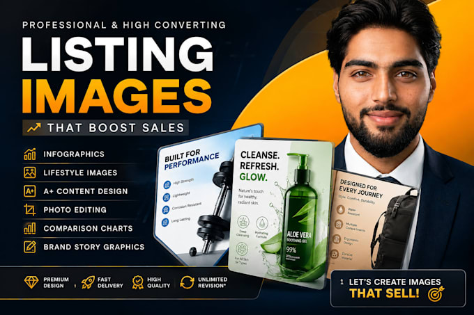 design premium amazon ebc and listing images