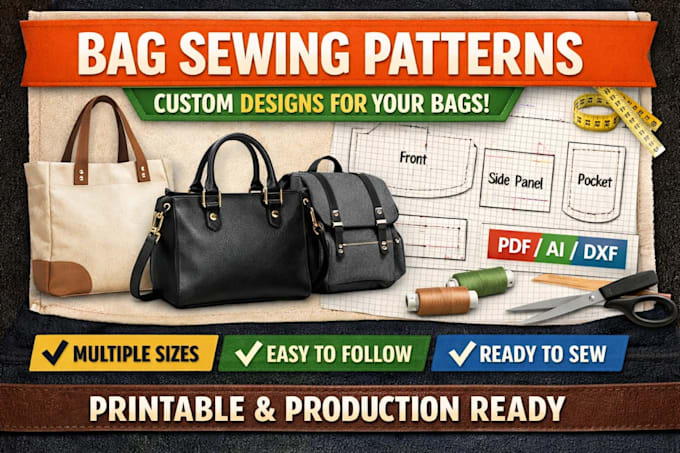create professional bag sewing patterns for your designs