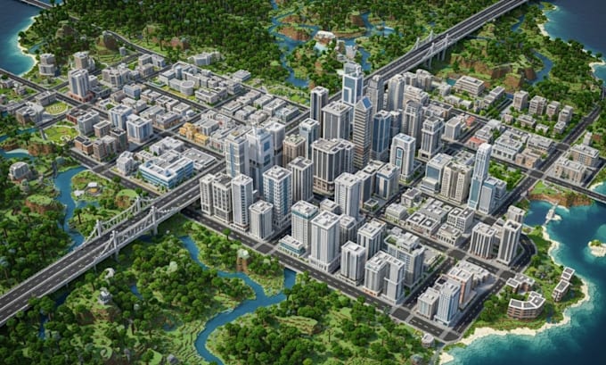 build detailed minecraft maps city terrain biome spawn world map city java build