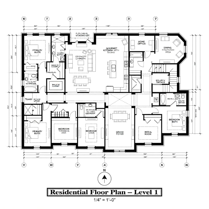 be your architect for plan, elevations, section and 3d