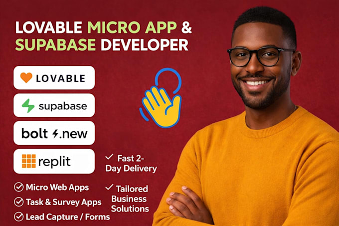 lovable and supabase dev for websites, rork apps and saas mvps