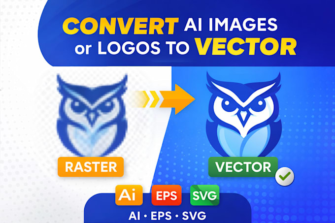 fix convert ai generated image logo into clean vector files ai eps svg