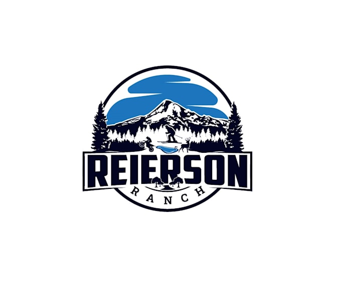 create high quality and beautiful skiing logo design