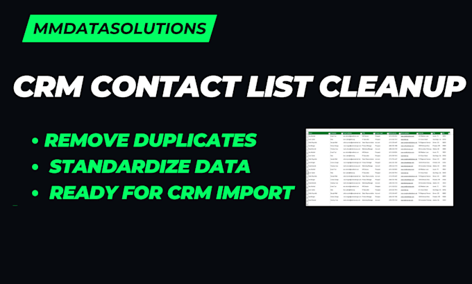 clean and prepare your contact list for CRM import