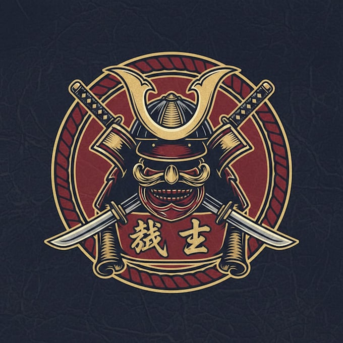 design a bold and powerful samurai logo