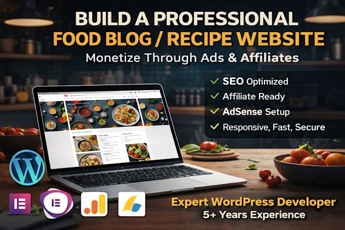 make a automated recipe wordpress website or food blog site