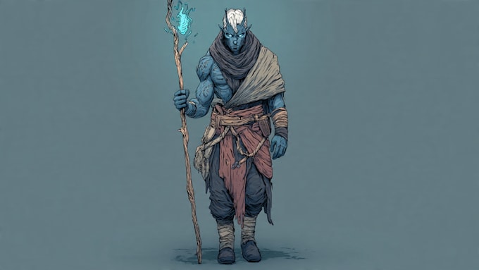 draw dnd character illustration and commission art