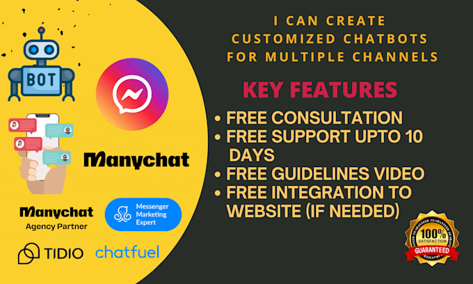 create ai chatbot for social media platforms using manychat uchat tidio
