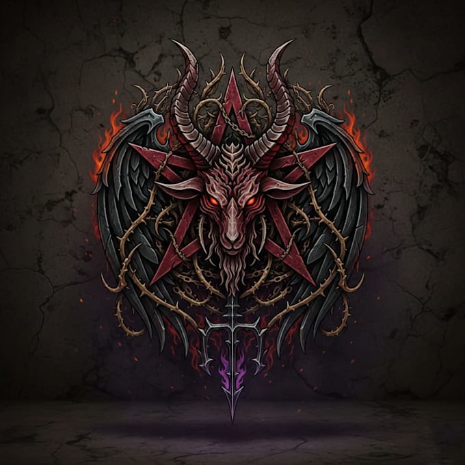 design a dark and powerful satan inspired logo