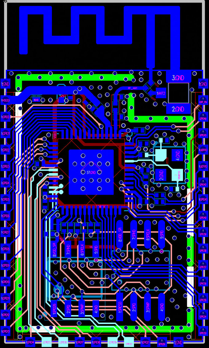 design impedance controlled 4 layer pcb with esp32 rtc ds3231 an booster circuit