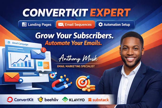 setup convertkit, design convertkit landing page, email sequence kit