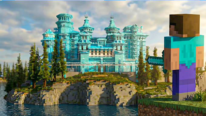 make cinematic minecraft thumbnail, art