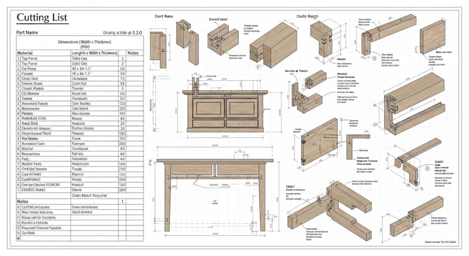 Prepare detailed carpentry cutting lists and plans by Esther444d | Fiverr