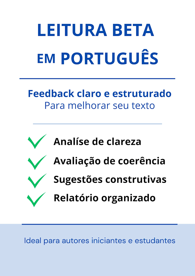 leitura beta e feedback detalhado