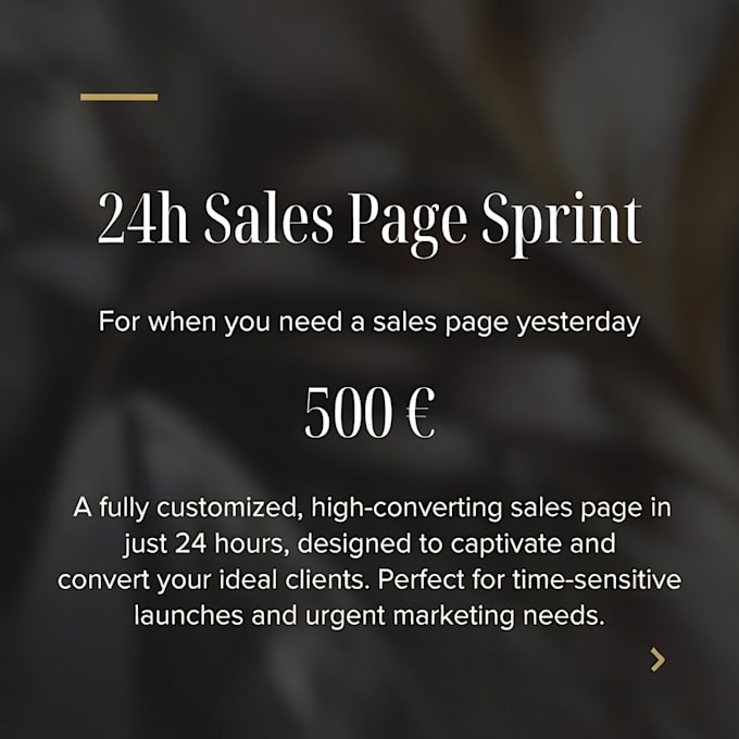 write your complete sales page copy in 24h, fixed scope