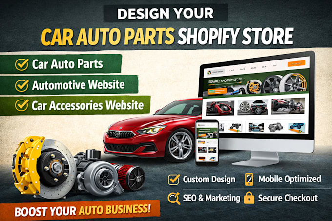 design car auto part shopify store automotive website car accessories website
