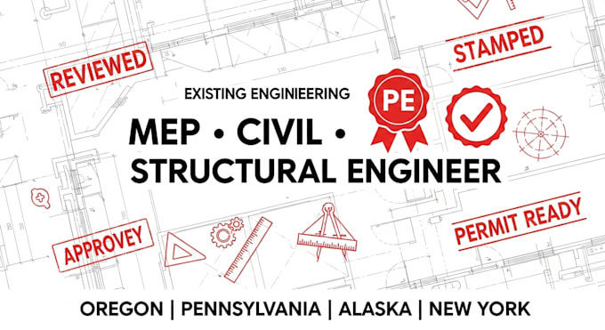Mep civil structural engineering pe stamp oregon pennsylvania alaska ...