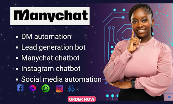 setup manychat automation instagram chatbot messenger whatsapp manychat chatbot
