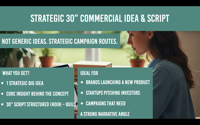create and write tv ads based on your brief