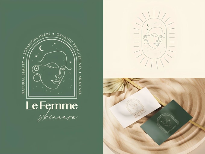 do elegant handmade feminine botanical line art logo design