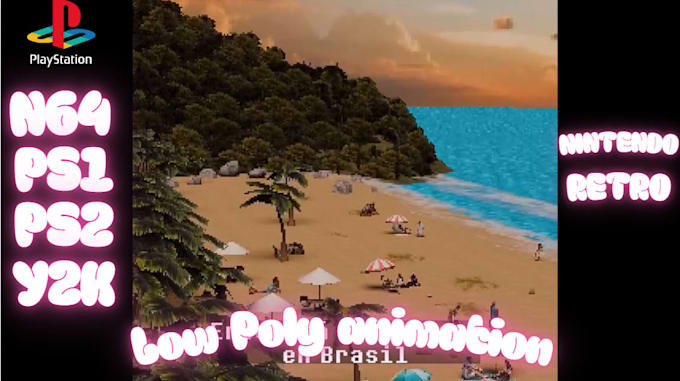 do retro psx, n64, ps1 low poly style, character models animation lowpoly design