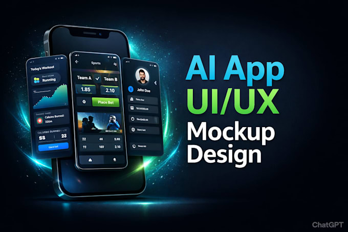 design modern ai app UI UX mockups for all mobile apps