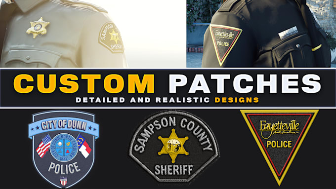 design detailed patches for fivem ems, fire, and leo