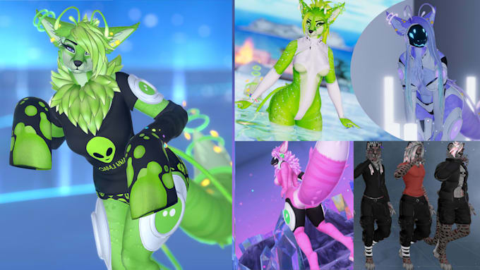 3d vtuber model anime vrchat avatar oc vrc avatar commission furry nsfw ...
