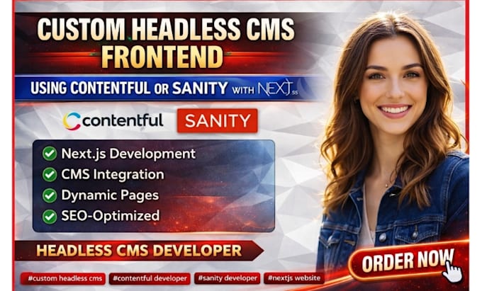 develop custom headless cms frontend using contentful or sanity using next js