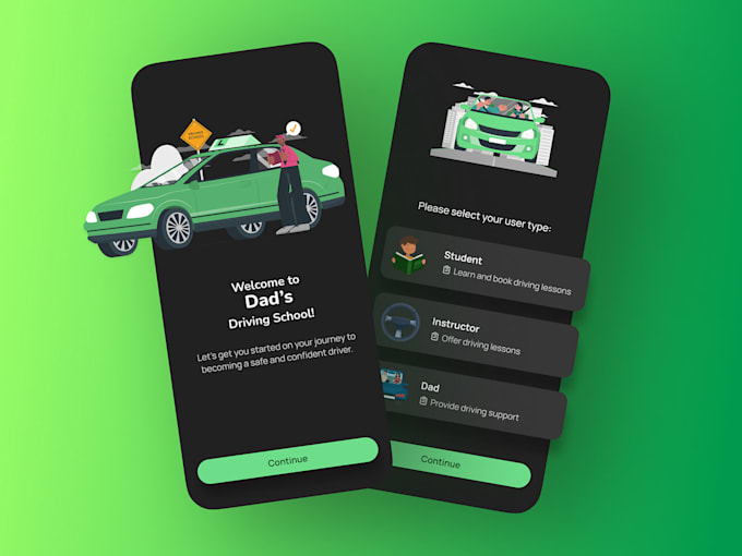 develop school driving app, learning app, skills learning app, studying app