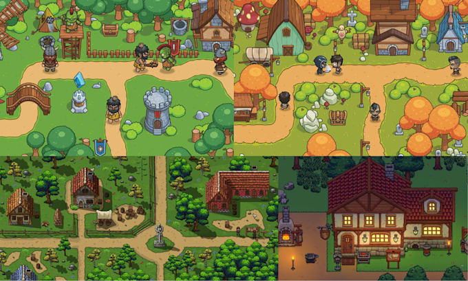 create 2d top down pixel art tileset pixel game assets tile map sprite sheets