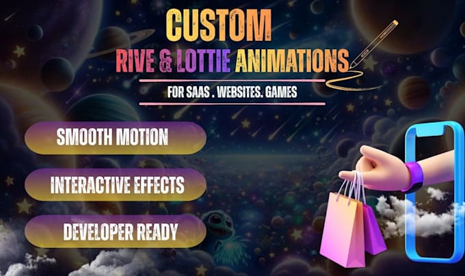 create interactive rive animation for web app, game assets