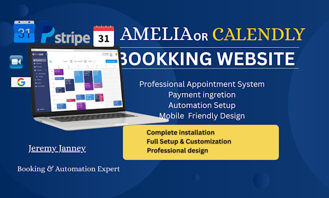 create booking website using amelia or calendly