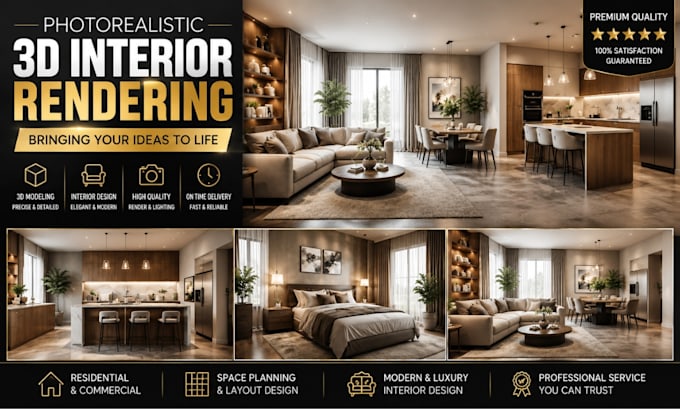 create photorealistic 3d interior rendering