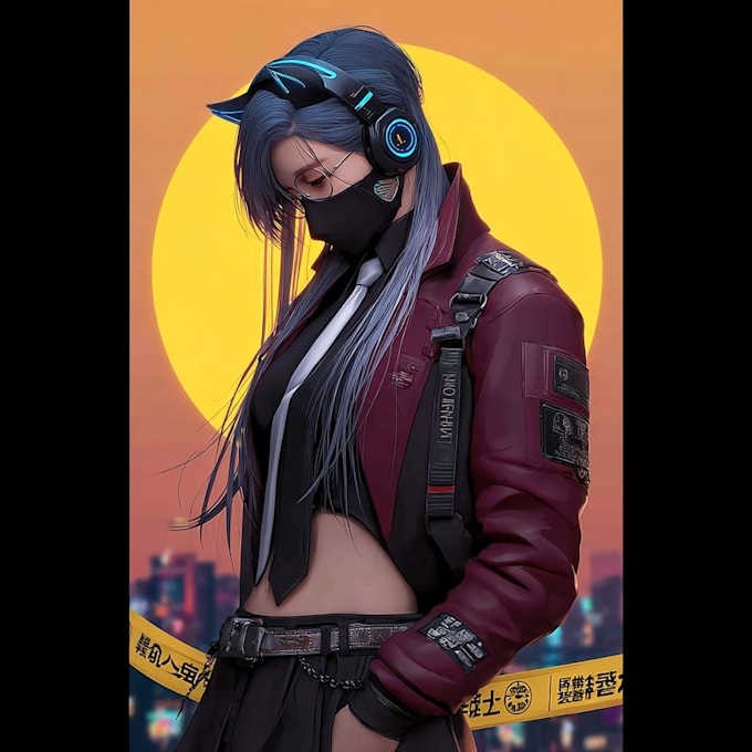 draw cyberpunk character art